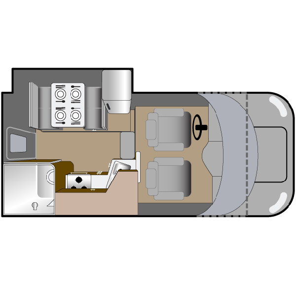 Truck Camper Slide Dinette, , floor-plans-day image number 0